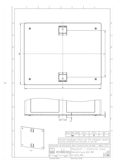 SPELSBERG Montageplatte Ersatzteil GEOS MBP-5040