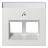 GIRA Zentralplatte Mod-Jack 2f rws System 55 264027 m.Beschr.Feld