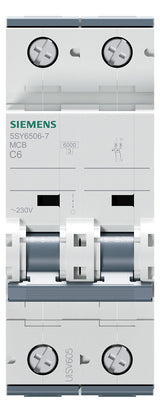 SIEMENS Leitungsschutzschalter UC C 6A 5SY6506-7 1+N 400V 2TE 50Hz IP20