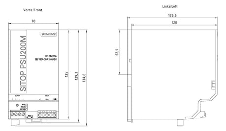 SIEMENS Gleichstromversorgung REG 24V 6EP1334-3BA10-8AB0 240W 230VAC 10A IP20