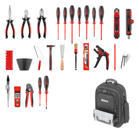 CIMCO Werkzeugtasche Elektro 28tlg Sägen 170800 2Zangen 1Hammer 2xKabSchneid