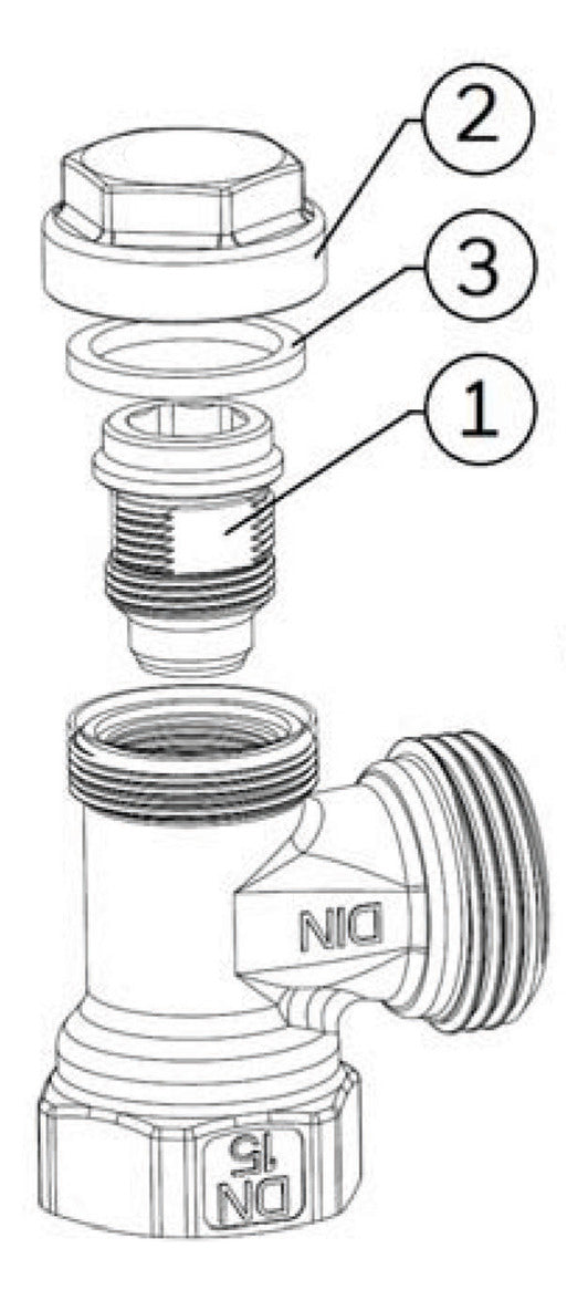 HONEYWELL Rücklaufverschraubung Verafix Messing, vernickelt, Durchgang, 1/2"