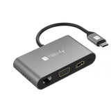 USB 3.1 Typ-C Docking Station auf 2x USB3.0, HDMI, VGA, RJ45, USB Typ-C, SD Stück
