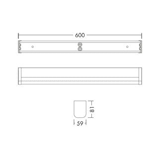 THORNECO LED-Badleuchte 12W 3000-4000K ELSA VARIOFLEX 600 1200 930/35/40 1200lm