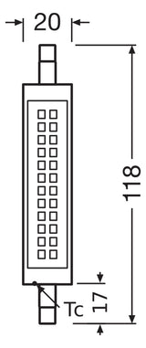LEDVANCE LED-Röhrenlampe R7s 12W 2700K E LED Slim Line 118 100 300° P 12W 82 ws