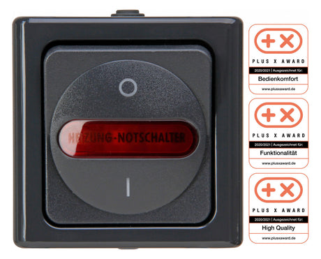 KOPP Kontroll-Heizungsschalter glz AP 2p BLUEELECTRIC 562315000 IP44 1f