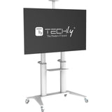 Ultra moderner TV-Wagen aus Aluminium, weiß, für Fernseher von 70" bis 120" Stück
