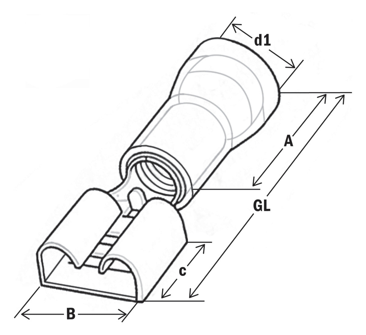 HAUPA Flachsteckhülse Ms rt 0,5-1qmm PVC 260380 fl_2.8x0.5mm teiliso