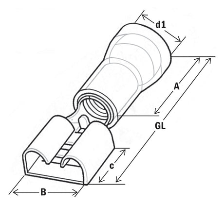 HAUPA Flachsteckhülse Ms rt 0,5-1qmm PVC 260380 fl_2.8x0.5mm teiliso