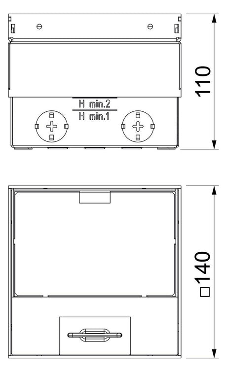 BETTERMANN Geräteeinsatz VA quadrat 1f UDHOME2 GV15V m.Belagaussp 15mm