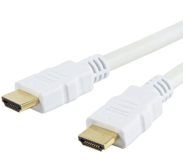 HDMI High Speed mit Ethernet Kabel A/A Stecker/Stecker, weiß, 1 m Stück