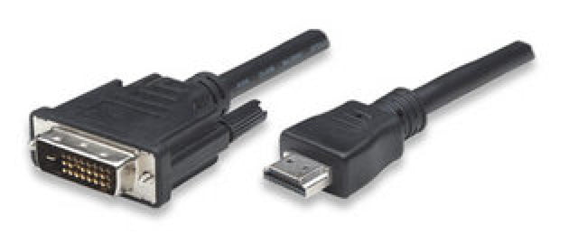 HDMI zu DVI-D Anschlusskabel, schwarz, 1 m Stück