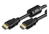 HDMI Kabel High Speed mit Ethernet Schwarz mit Ferrit 2 m Stück