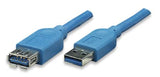 USB3.0 Verlängerungskabel Stecker Typ A - Buchse Typ A, Blau 1 m Stück