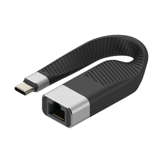 Techly USB-C Stecker auf RJ45-Buchse kurz, flaches FPC Kabel Stück