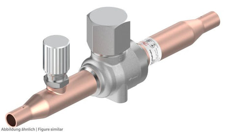 Kugelabsperrventil GBC 6s H 1/4" löt für CO2, mit Schraderventil, max.90 bar