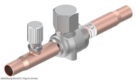 Kugelabsperrventil GBC 10s H 3/8" löt für CO2, mit Schraderventil, max.90 bar