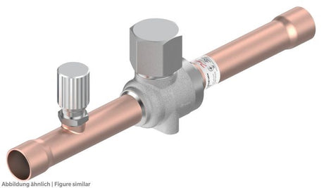 Kugelabsperrventil GBC 12s H 1/2" löt für CO2, mit Schraderventil, max.90 bar