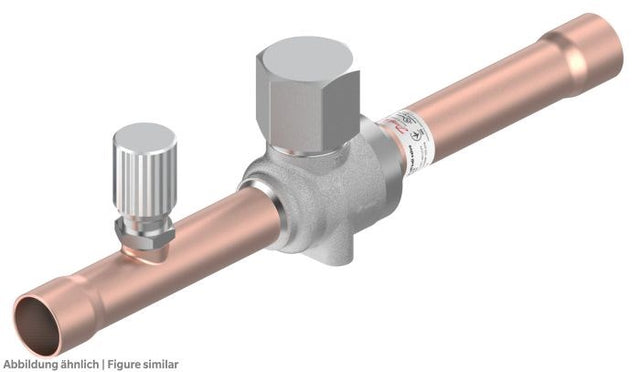 Kugelabsperrventil GBC 12s H 1/2" löt für CO2, mit Schraderventil, max.90 bar