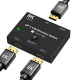 Techly Bidirektionaler Switch 8K DP1.4 Displayport Splitter Stück
