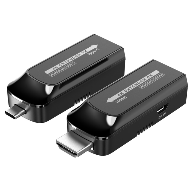Techly USB-C auf HDMI 4k 120Hz Extender über Cat.6/6A/7-Kabel 60m Stück