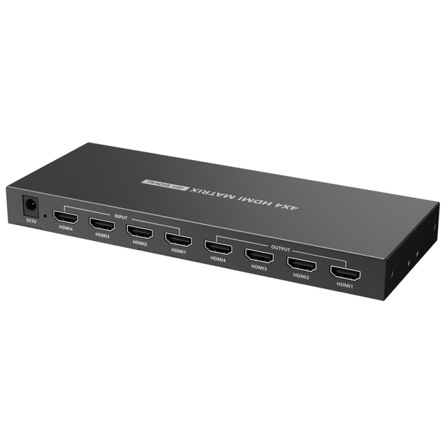 HDMI Matrix Switch 4IN-4OUT 4K@60Hz UHD 3D Bandbreite: 600MHz, IR Fernbedienung Stück