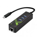USB3.1 Typ-C Konverter auf 1x RJ45 Buchse & 3x USB3.0 A Buchse Stück