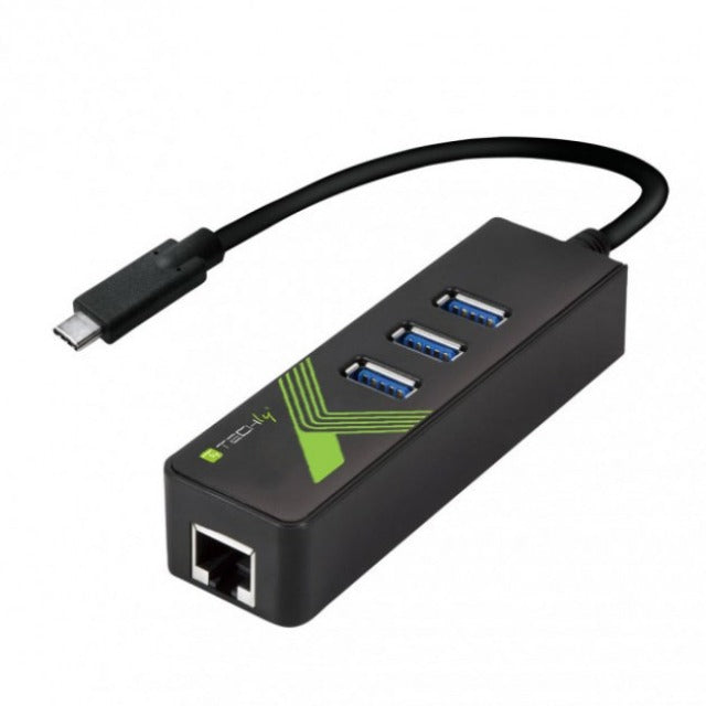 USB3.1 Typ-C Konverter auf 1x RJ45 Buchse & 3x USB3.0 A Buchse Stück