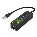 Konverter 1x USB A Stecker auf 1x RJ45 Buchse & 3x USB A Buchse Stück