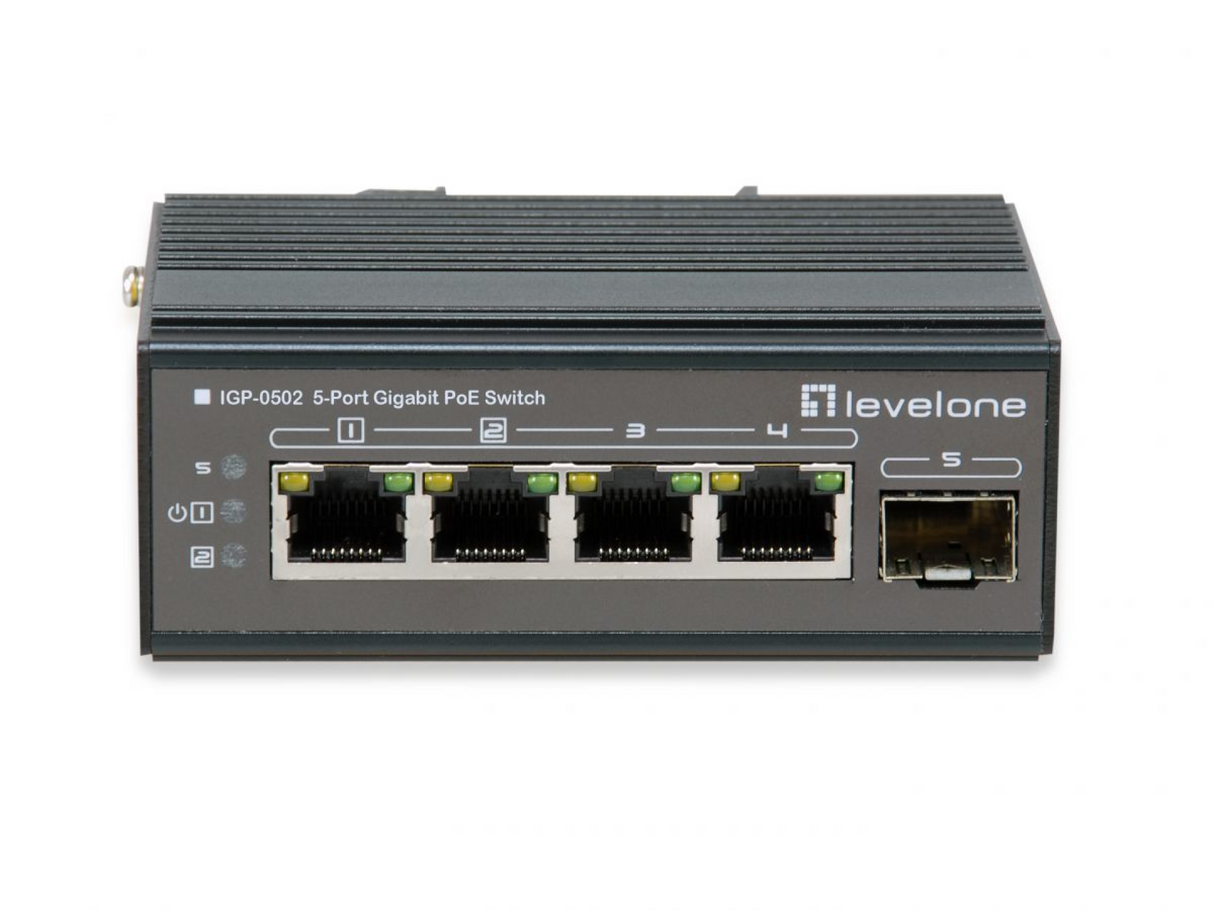 5-Port-Gigabit-Industrie-Switch c802.3at/af PoE Hutschiene -40 °C bis 75 °C Stück