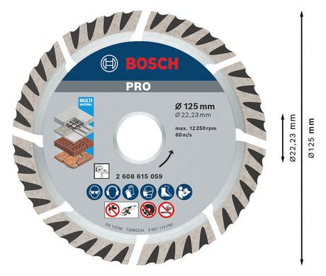 BOSCH-EW Diamant-Trennscheibe 125x10mm 2608615059 f.Backstein f.Beton f.Metall