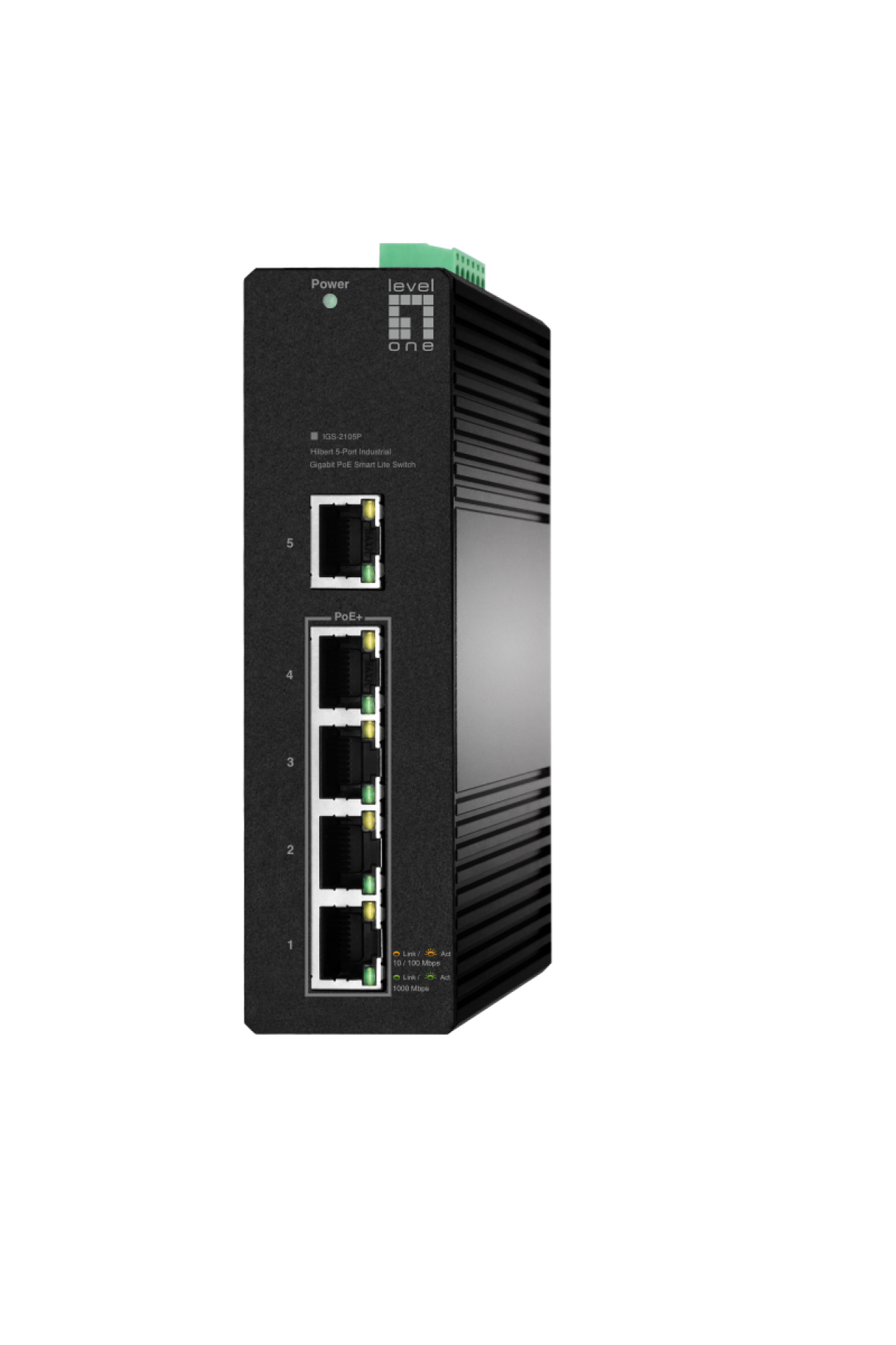Hilbert 5-Port Industrie Gigabit PoE smart Lite Switch 4 PoE Outputs 802.3at/af PoE Stück