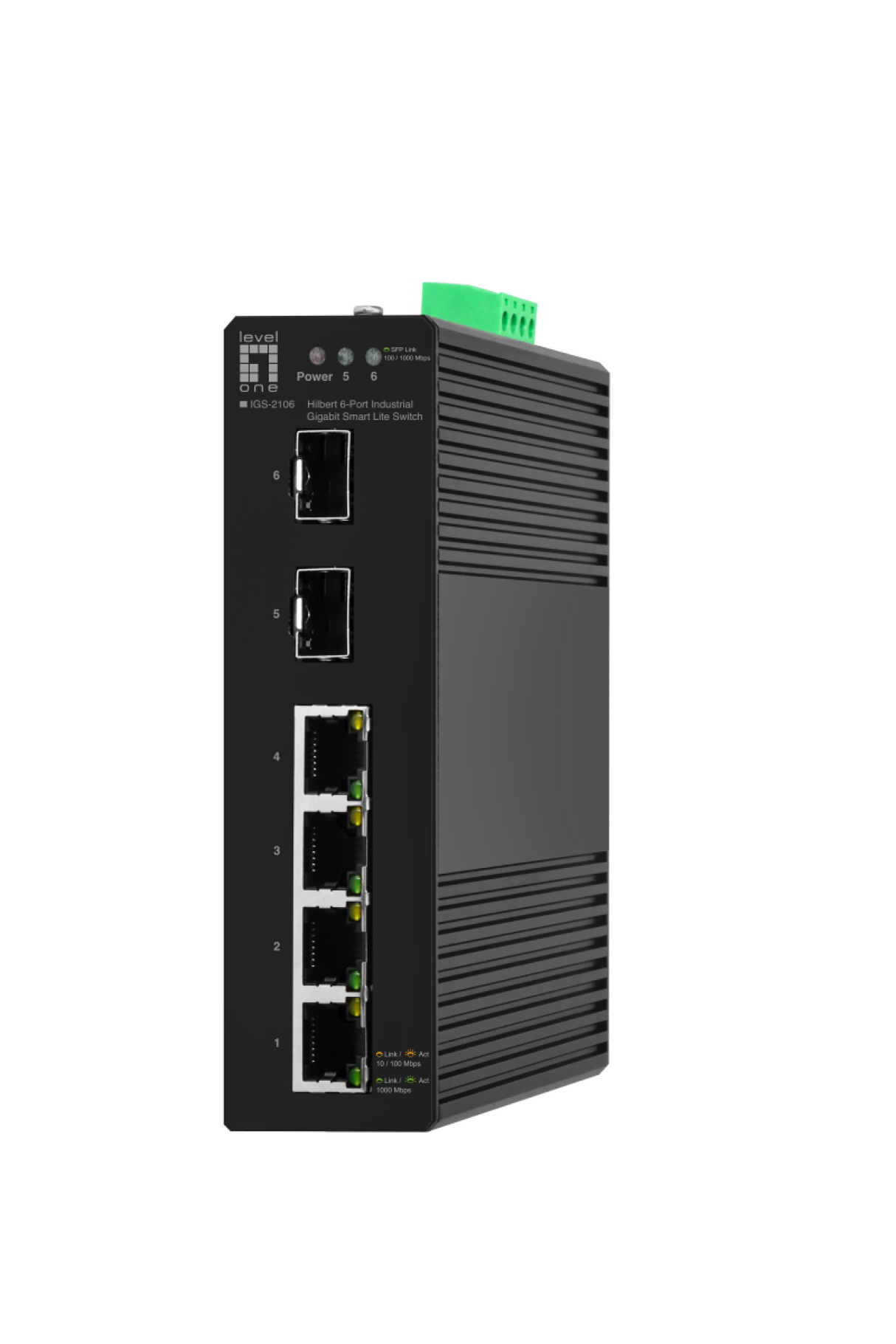 Hilbert 6-Port Industrie Gigabit PoE 4 x RJ45 2x SFP Stück