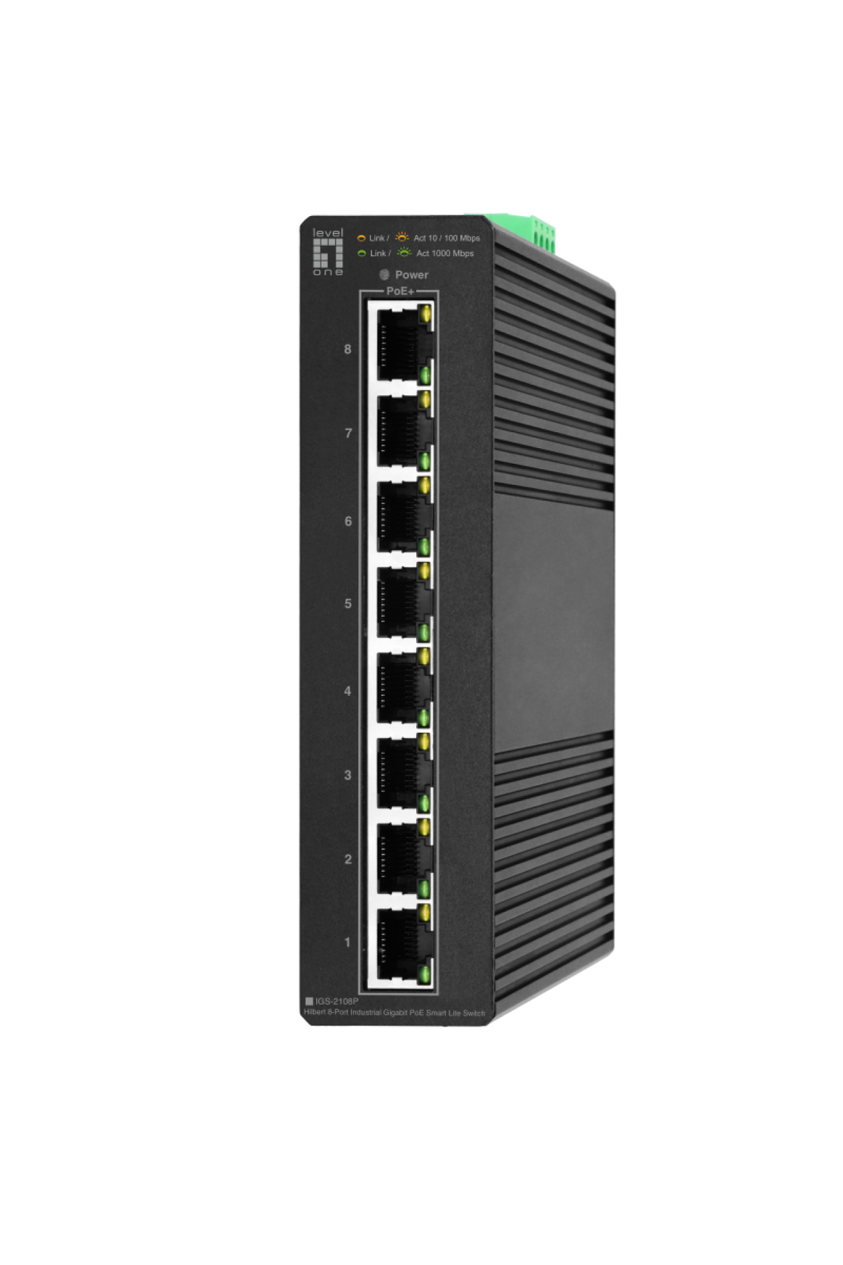 Hilbert 8-Port Industrie Gigabit PoE 8 PoE Outputs 802.3at/af PoE Stück