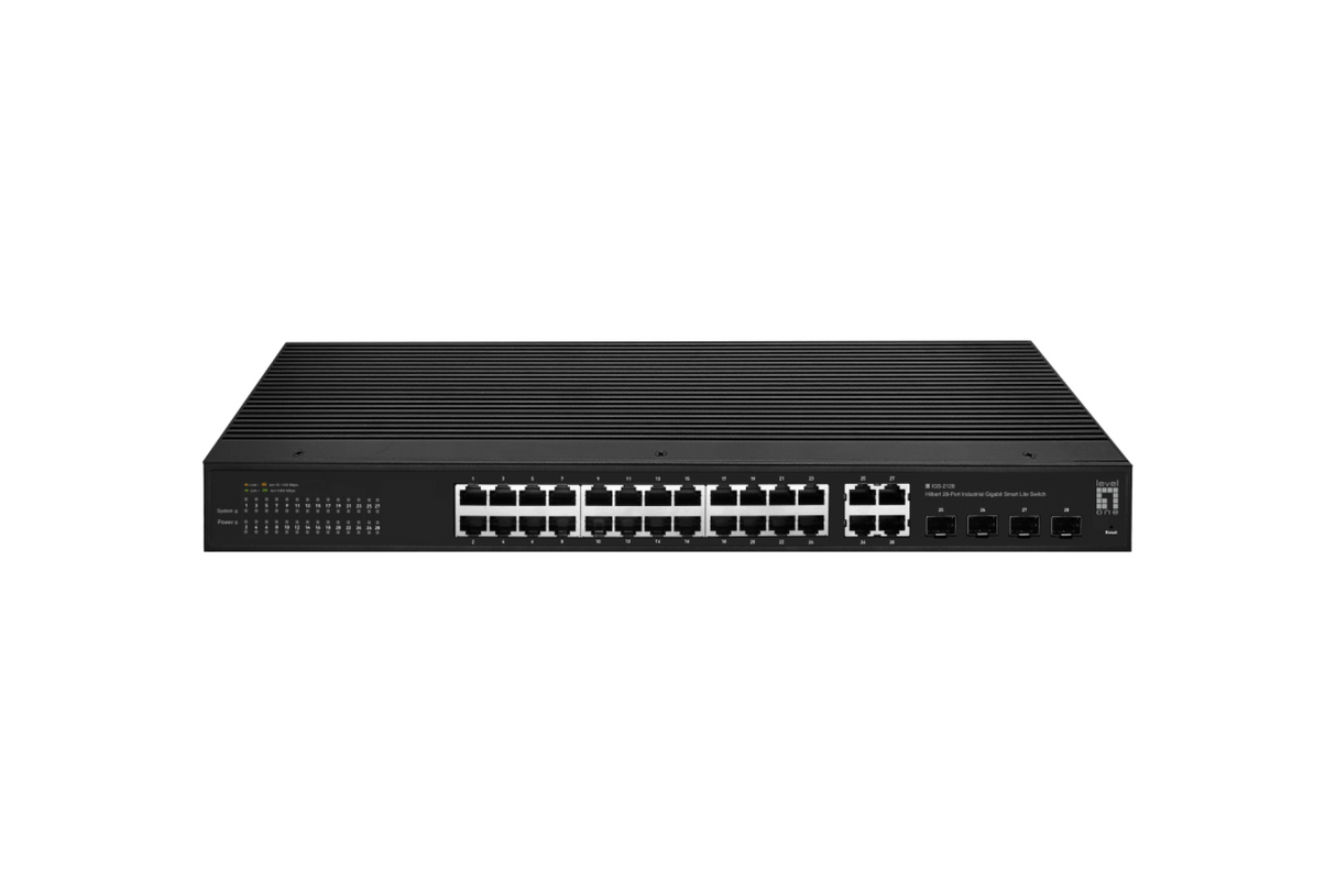 Hilbert 28-Port Industrie Gigabit PoE 24x RJ45 4x SFP/RJ45 Combo Stück