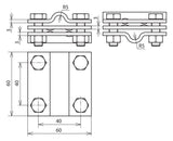 DEHN SE Kreuzverbinder ST f/vz  10mm KS 8.10 8.10 FL30 ZP STTZN Sechskantschr