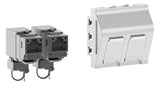 GGK Anschlussdose Cat6A 2xRJ45 alu M45-1-Datendose Kanaleinb schräg