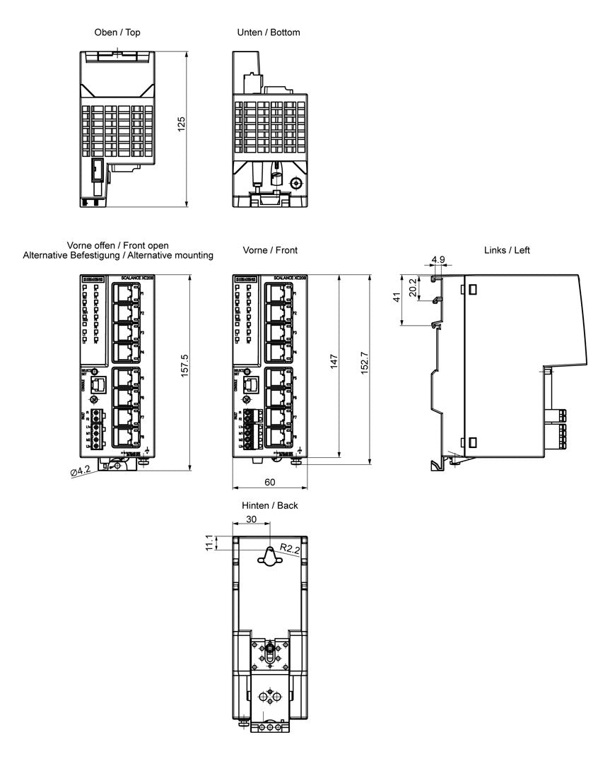 SIEMENS Switch Hutschiene 8x10/100Mbps 6GK5208-0BA00-2AC2 1weitere Managebar