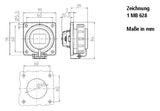 MENNEKES Anbausteckdose IP68 75x75mm ger 17022 bl Kst Schraubkl hfr