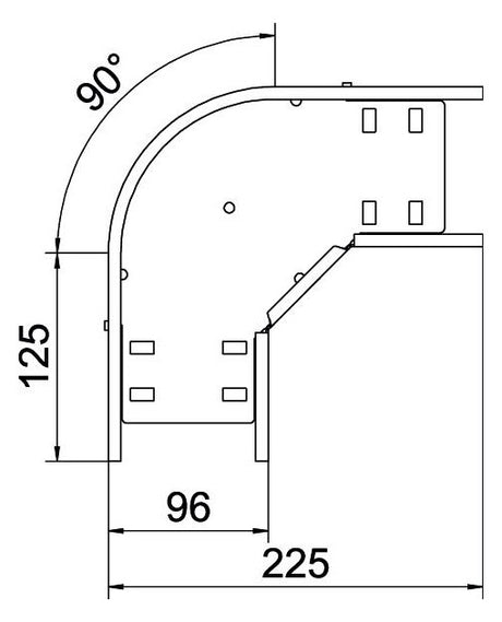 BETTERMANN Bogen_starr 90° ST horiz RB 90 610 FS 60x100mm int.Verb