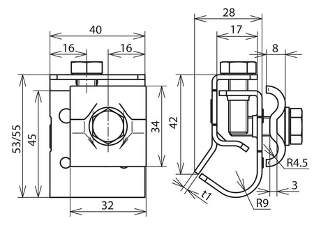 DEHN SE Dachrinnenklemme  8-10mm 16-25mm DRK DUL 8.10 W16.22 STTZN ST unbeh
