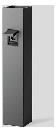 BEGA Steckdosensäule Metall graphit IP44 84917 1Steckd 815x160x160mm