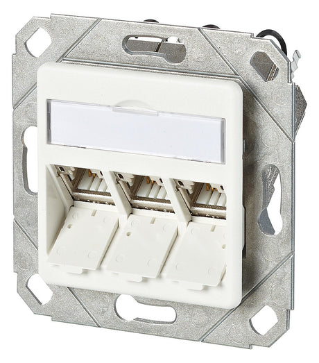 METZ CONNECT Anschlussdose Cat6A 3xRJ45 130B11D31102-E rws Kanaleinb schräg
