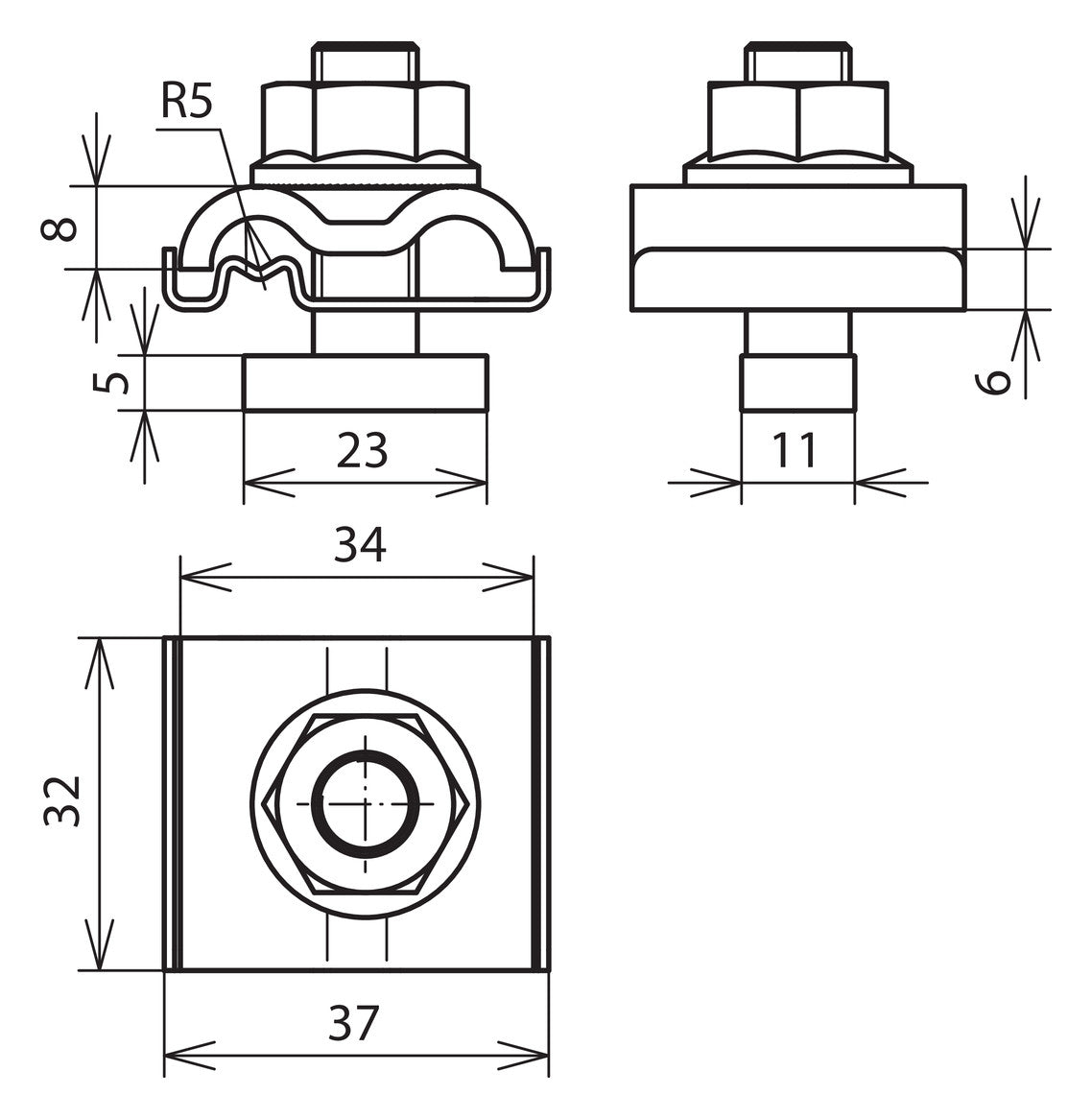 DEHN SE Erdanschlussklemme VA Rundleiter UEK 8.10 AQ4 50 HKSM10 V2A 4-50qmm f/vz