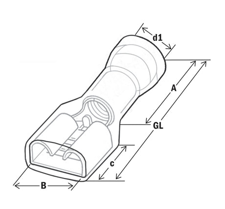 HAUPA Flachsteckhülse Ms rt 0,25-1,5qmm 363510 fl_6,3x0,8mm volliso