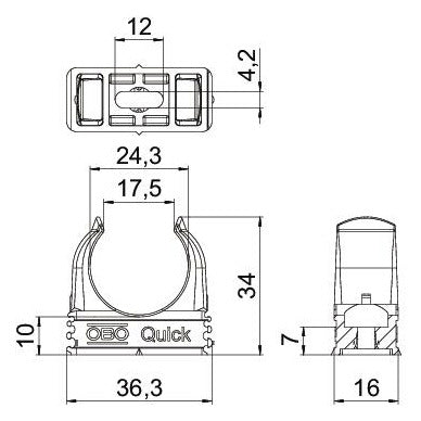 BETTERMANN Rohrschelle  17,5-24,3mm Kst Quick 2955 M25 kompl anreihb Schraubl
