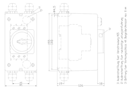 SIEMENS Leergehäuse Schaltgeräte Kst 3RV1923-1CA00 IP55 54x155x126mm Aufb
