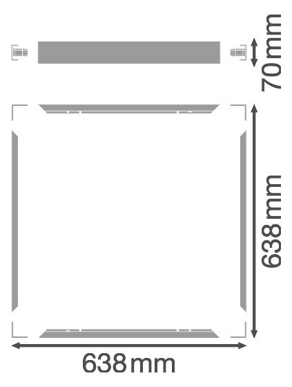 LEDVANCE Aufbaurahmen ws Alu L638mm SURFACE MOUNT PANEL 625  KIT H70 VAL B63