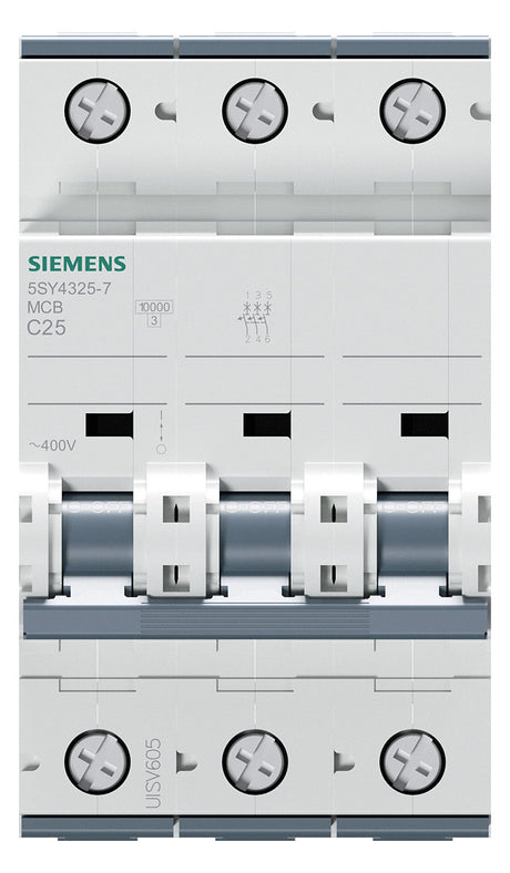 SIEMENS Leitungsschutzschalter UC C 25A 5SY4325-7 3p 400V 3TE 50Hz IP20