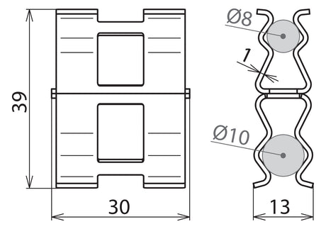 DEHN SE Parallelverbinder ST unbeh  9mm DC BK 8 RD10 STBLANK